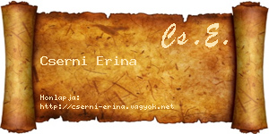 Cserni Erina névjegykártya